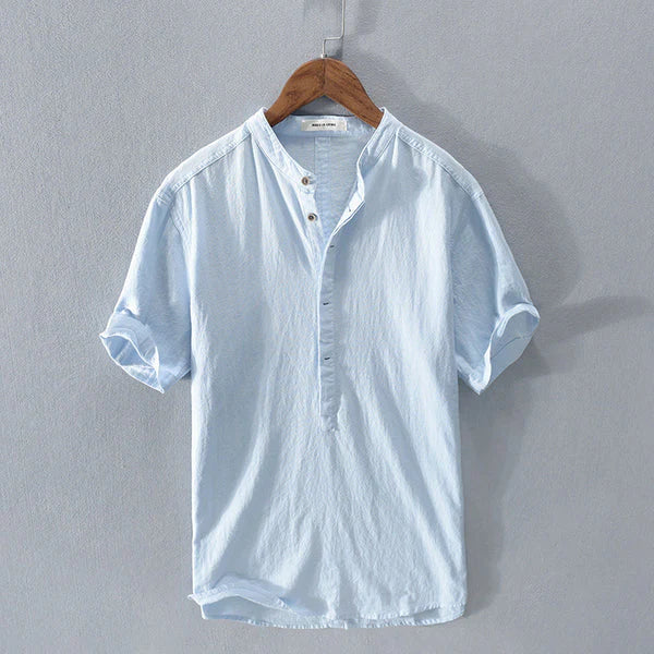 Levoire | Chemise D'Été En Coton Et Lin Bleu ciel