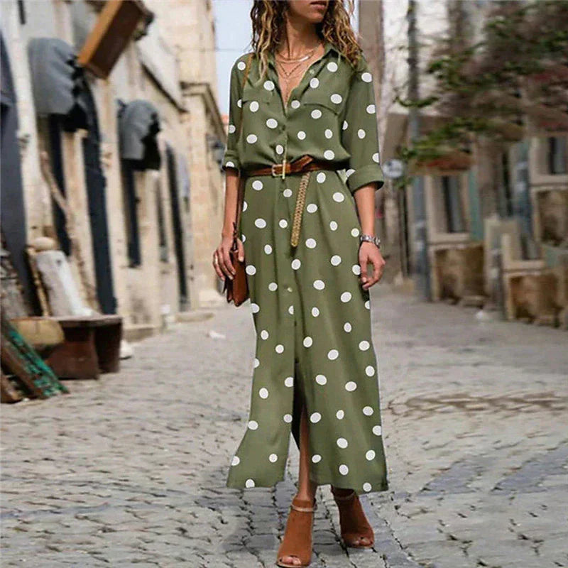 Levoire | Robe En Forme À Pois vert olive