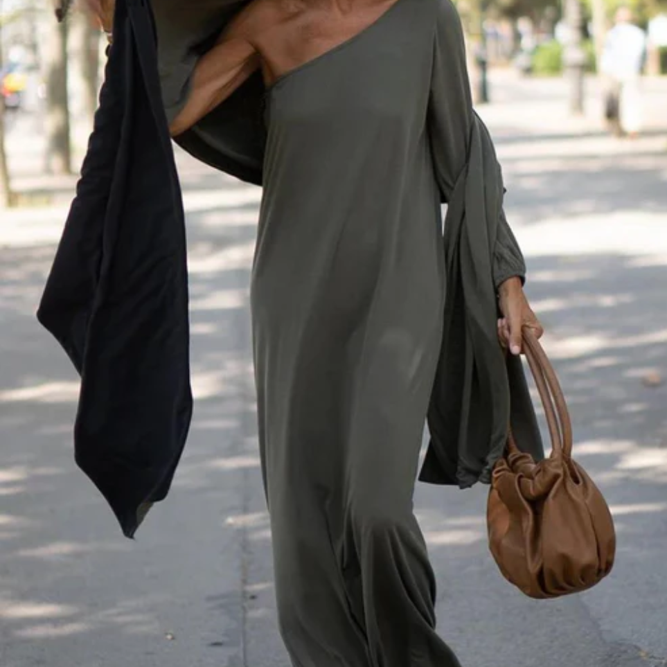 Levoire | Robe Élégante Et Légère À Une Épaule Gris