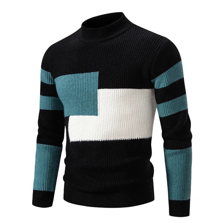 Levoire | Pull À Col Roulé Premium Pour Hommes Noir Vert