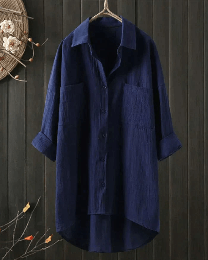 Levoire | Blouse en lin naturelle femme Bleu