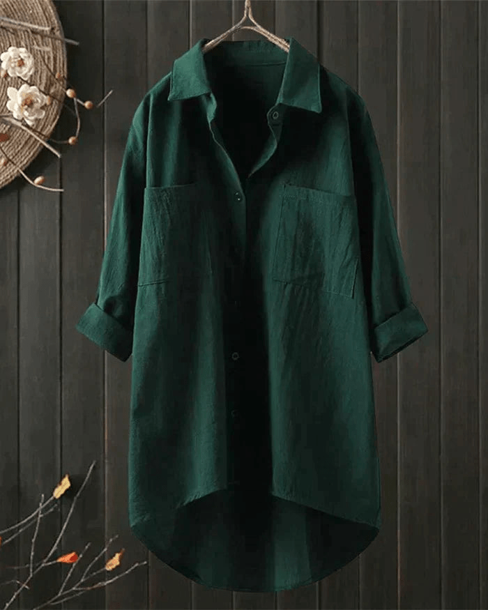 Levoire | Blouse en lin naturelle femme Vert
