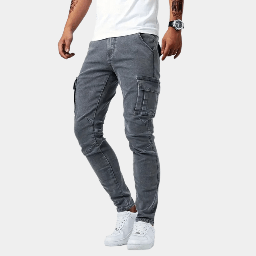 Levoire | Pantalon Cargo Stretch Jean Homme Gris