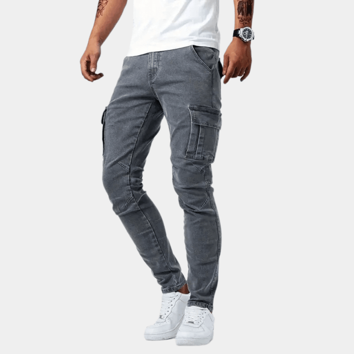 Levoire | Pantalon Cargo Stretch Jean Homme Gris