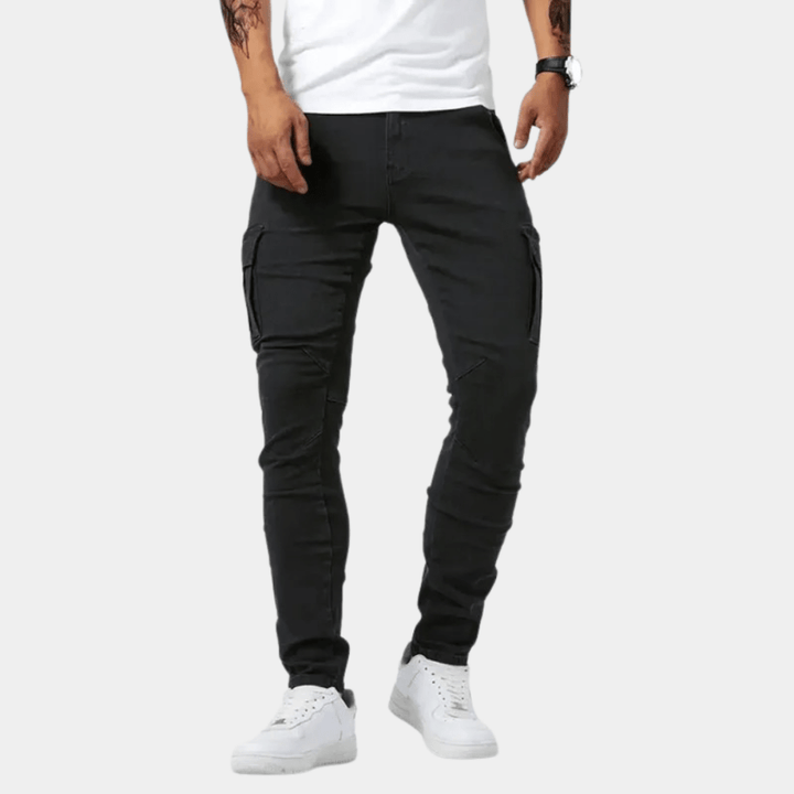 Levoire | Pantalon Cargo Stretch Jean Homme Noir