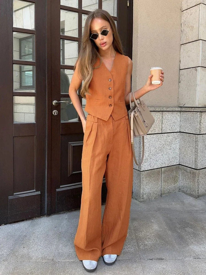 Levoire | Costume D'Été Confortable Et Tendance Orange