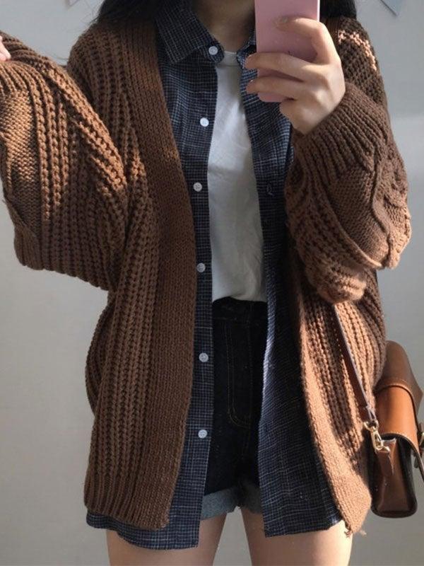 Levoire | Gilet En Tricot À Câble À Front Ouvert Braun Taille unique