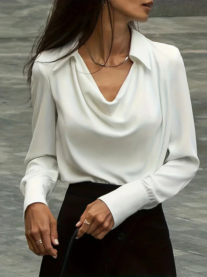 Levoire | Chemise Ouverte Élégante À Col Classique, Coupe Régulière Blanc