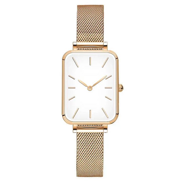 Levoire | Montre Rectangulaire Pour Femmes Avec Bracelet En Acier Rosegold