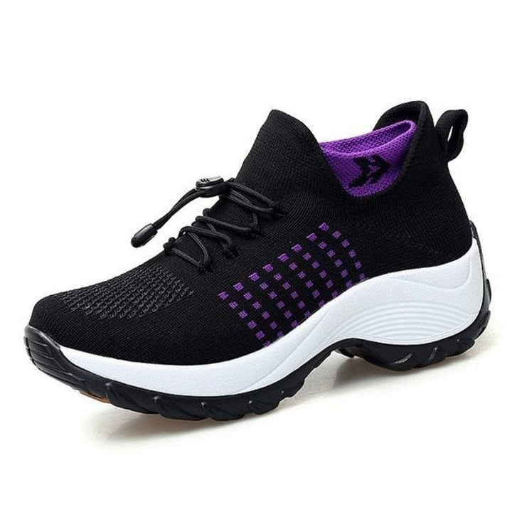 Levoire | Chaussures Confortables Ajustables Sort-Lilas