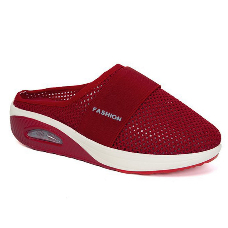 Levoire | Chaussures À Coussin D'Air Pour Diabétiques Chaussures De Randonnée À Enfiler Avec Soutien De La Voûte Plantaire Rot