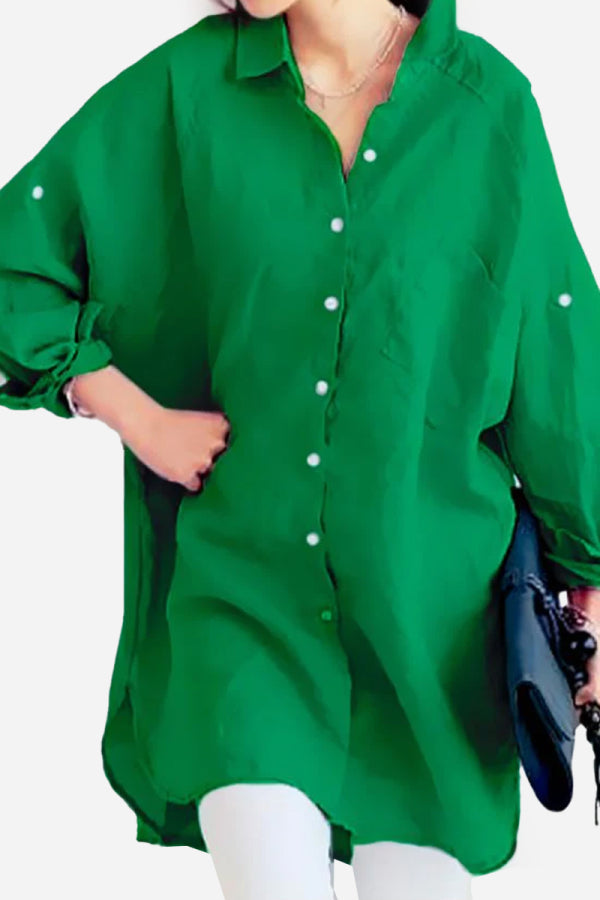 Levoire | Chemise en lin grande taille Vert émeraude