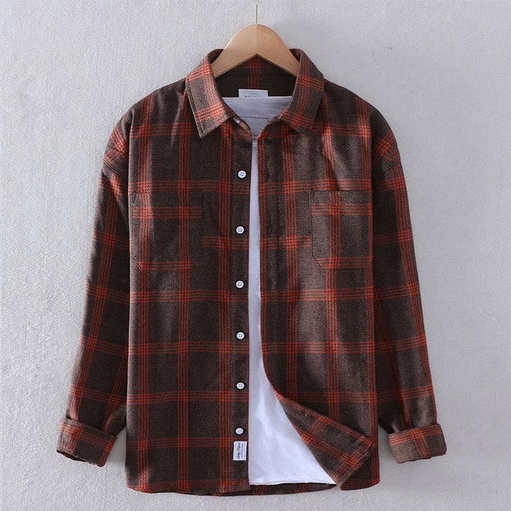 Levoire | Chemise À Manches Longues À Carreaux Confortable Avec Boutons Rot