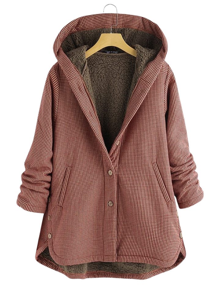 Levoire | Manteau Laine Avec Capuche Rot