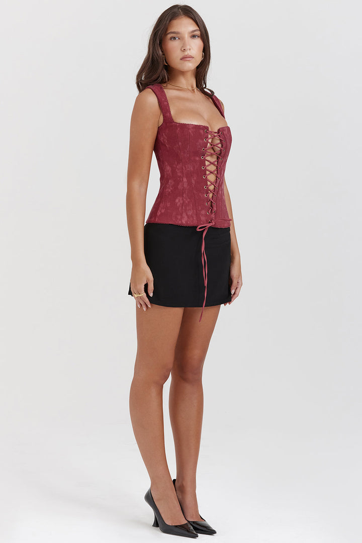 Levoire | Merlot Lacet De Chaussure Corset Chemise