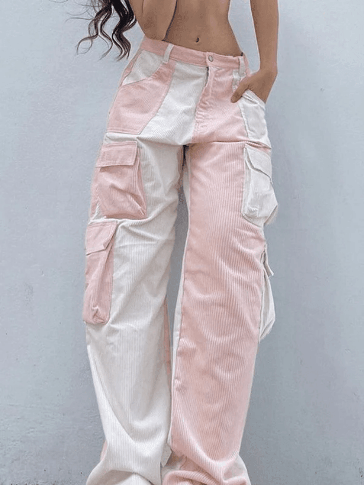 Levoire | Pantalon Cargo En Velours Côtelé Patchwork