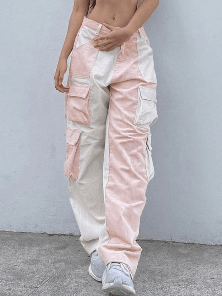 Levoire | Pantalon Cargo En Velours Côtelé Patchwork