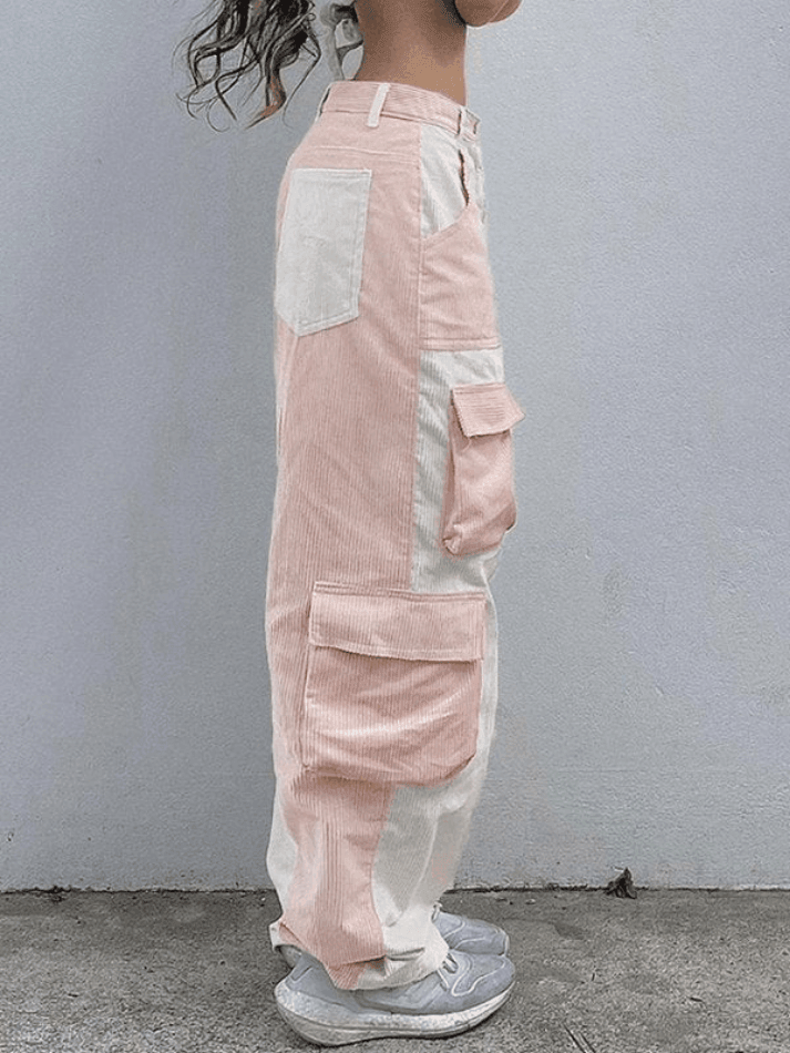 Levoire | Pantalon Cargo En Velours Côtelé Patchwork
