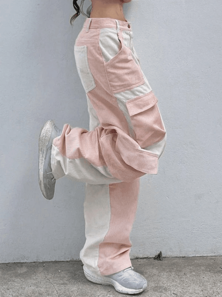 Levoire | Pantalon Cargo En Velours Côtelé Patchwork