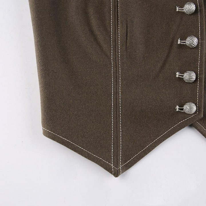 Levoire | Haut Corset À Boutons En Dentelle Patchwork