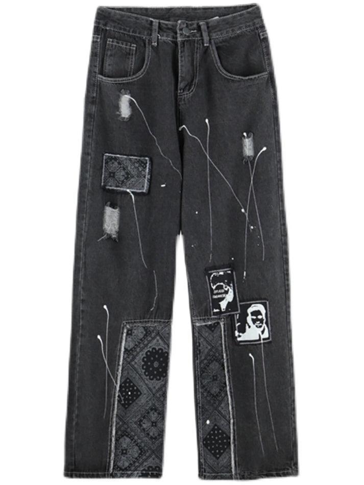 Levoire | Jean Boyfriend Imprimé Paisley Patchwork