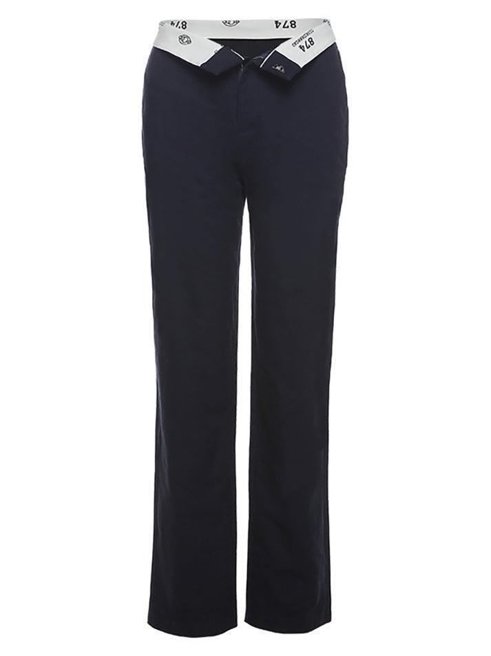 Levoire | Pantalon Droit Taille Cintrée Patchwork