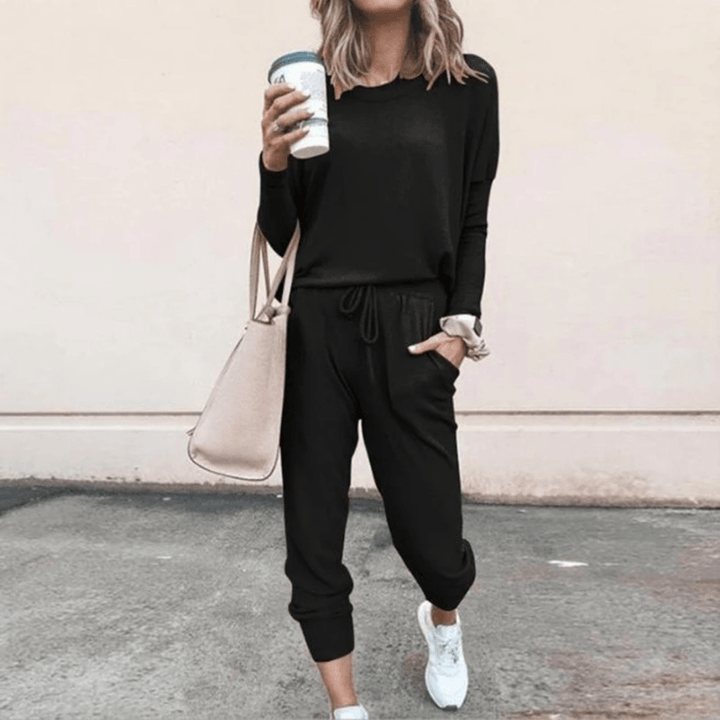 Levoire | Large et Confort Femme Ensemble de Sport Noir