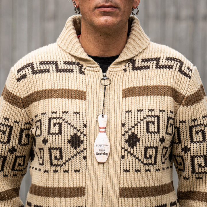Levoire | Viininkorjuu Jacquard Pull Homme Veste avec Fermeture Éclair