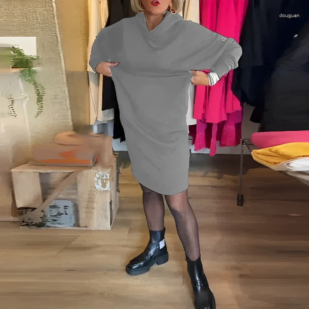 Levoire | Robe unie avec capuche et poches Gris