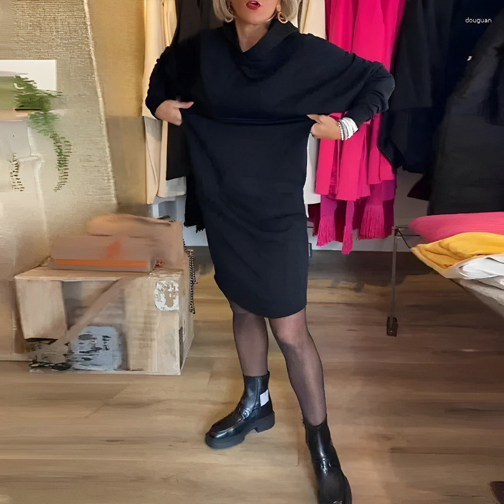 Levoire | Robe unie avec capuche et poches Noir