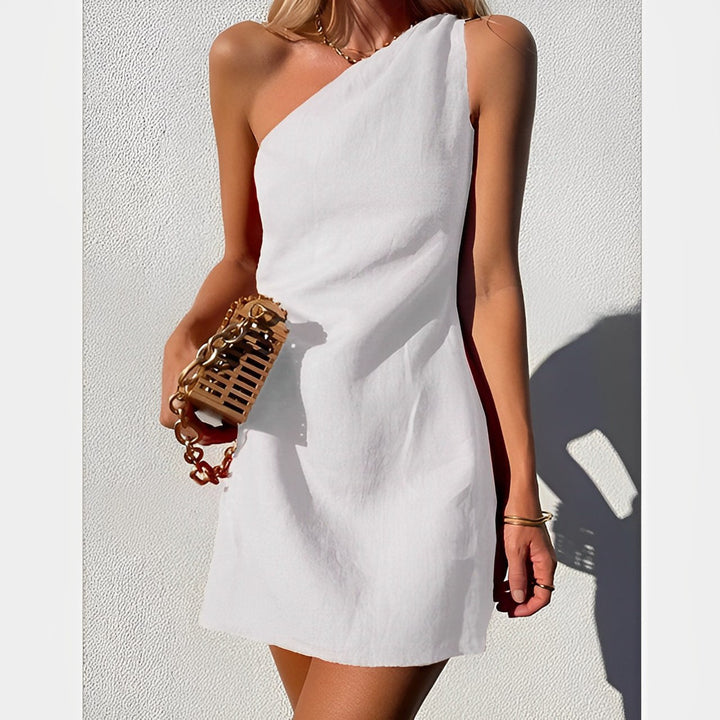 Levoire | Robe À Épaule Unique Pour Femme Ella Blanc