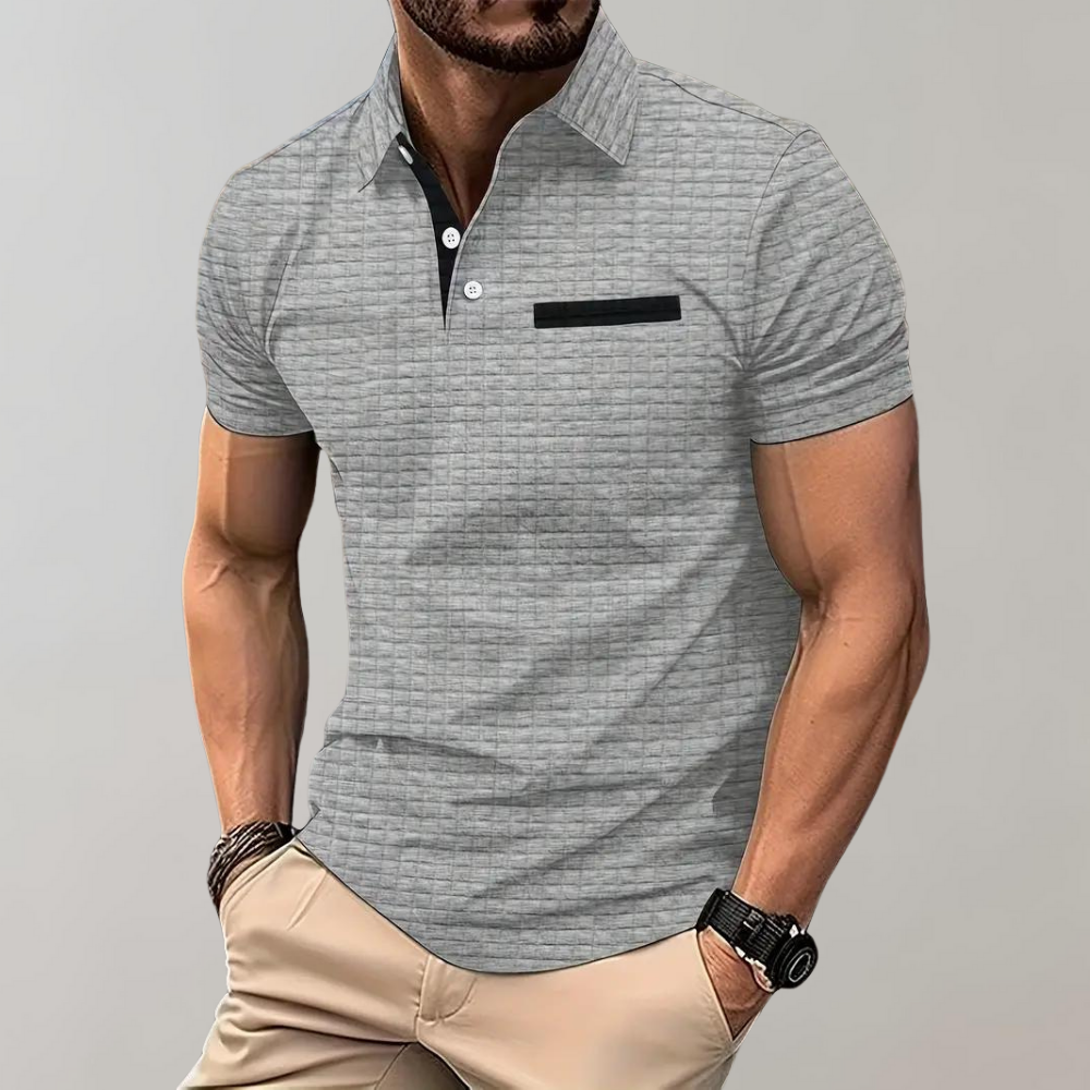 Levoire | Homme Polo Classique, Confortable & Polyvalent Gris clair