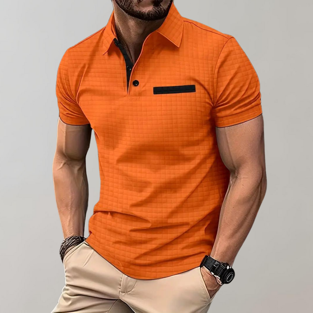 Levoire | Homme Polo Classique, Confortable & Polyvalent Orange