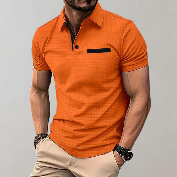 Levoire | Homme Polo Classique, Confortable & Polyvalent Orange