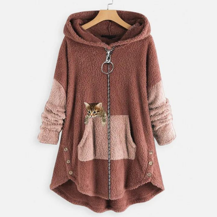 Levoire | Veste En Fleece À Manches Longues Avec Capuche Et Fermeture Éclair Rosa