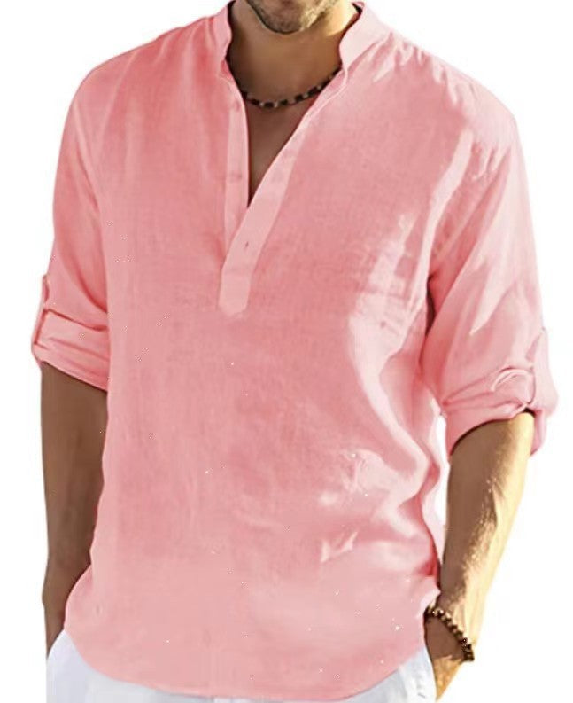 Levoire | Chemise D'Été Confortable Pour Hommes Rosa 1