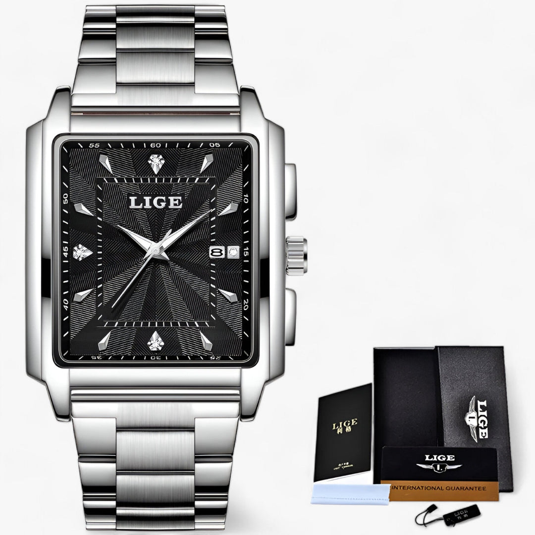 Levoire | Montre Premium Étanche Argent Noir
