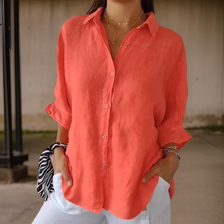 Levoire | Élégante Chemise En Lin Orange