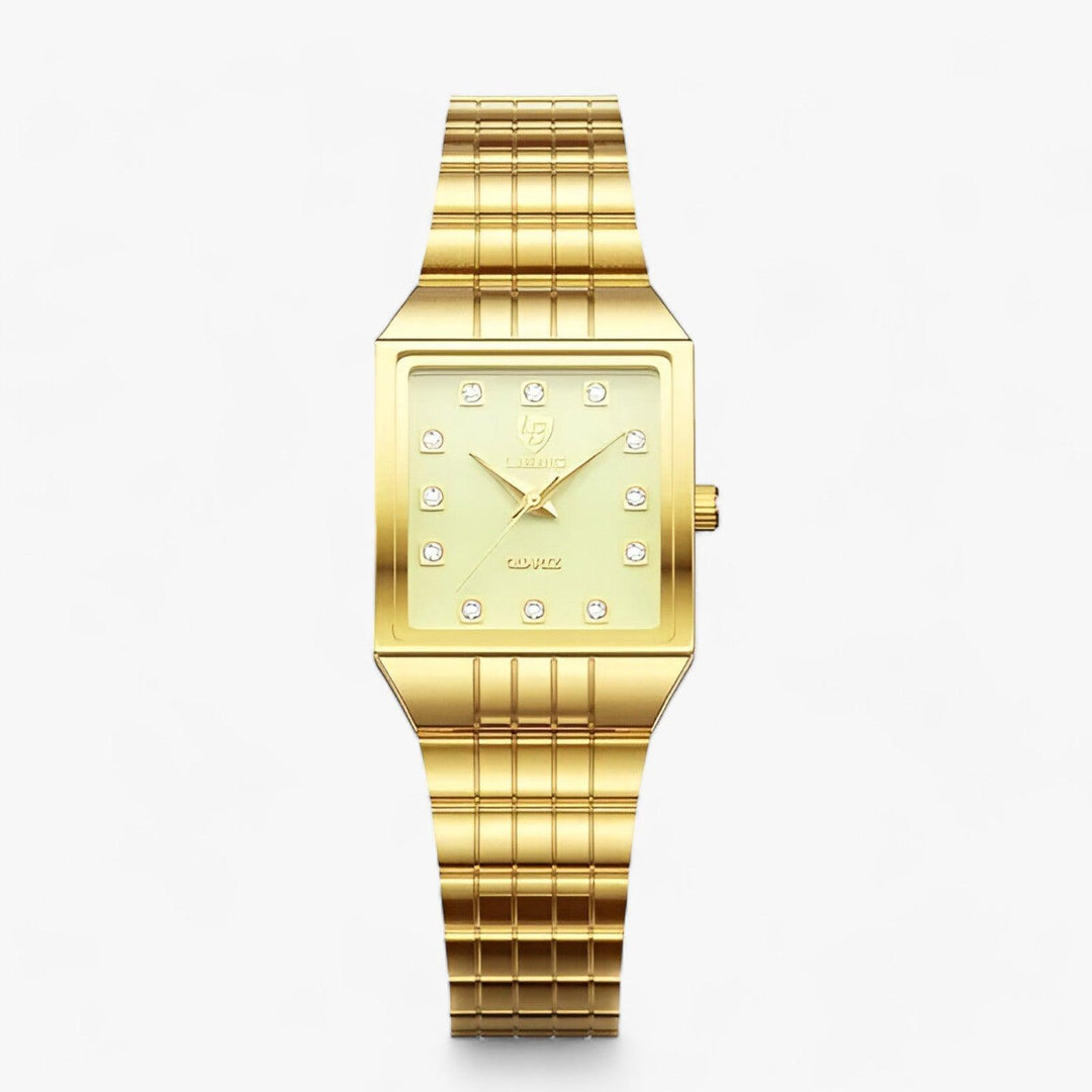 Levoire | Montre Carrée Minimaliste En Acier Blanc doré