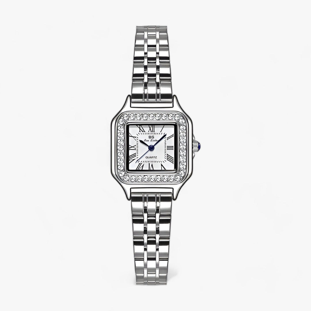 Levoire | Montre Carrée Élégante Cristaux Argent