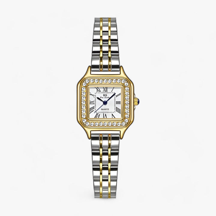 Levoire | Montre Carrée Élégante Cristaux Blanc