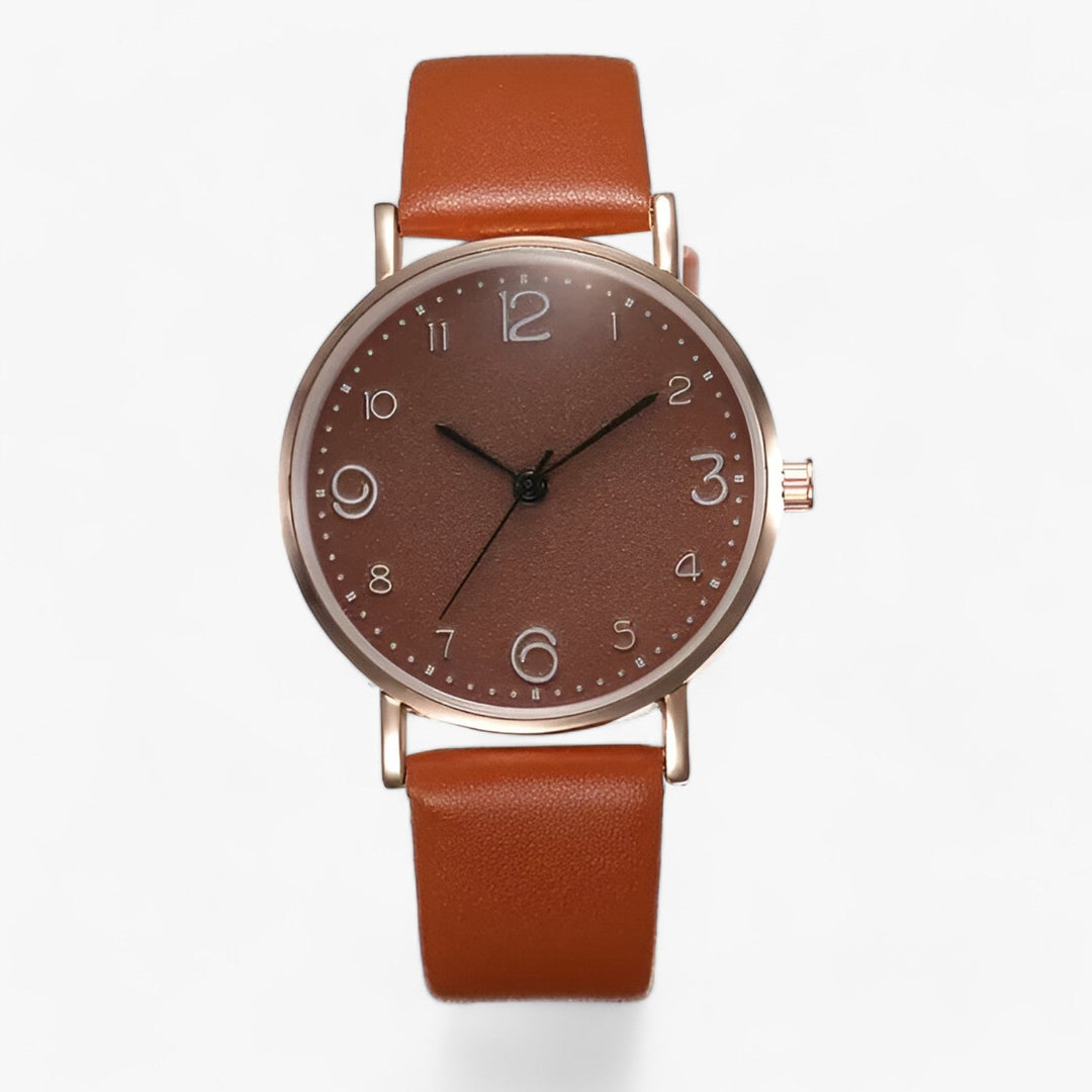 Levoire | Montre Ronde Avec Bracelet En Cuir Braun
