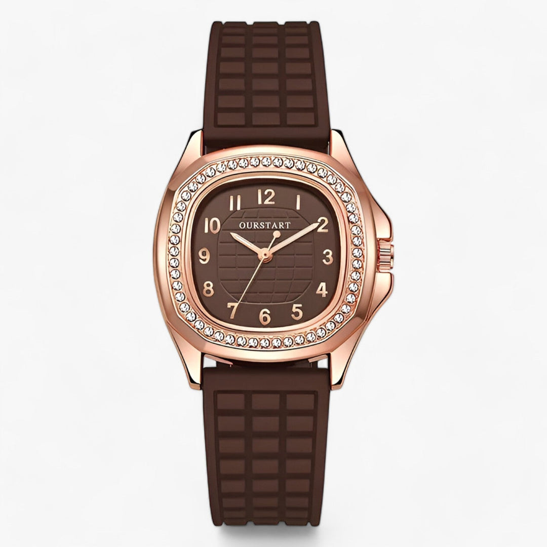 Levoire | Montre En Diamant Bracelet En Silicone Or Rose Braun