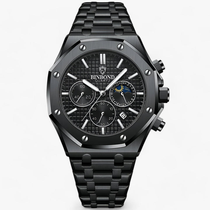 Levoire | Montre Ronde Durable En Acier Inoxydable Noir