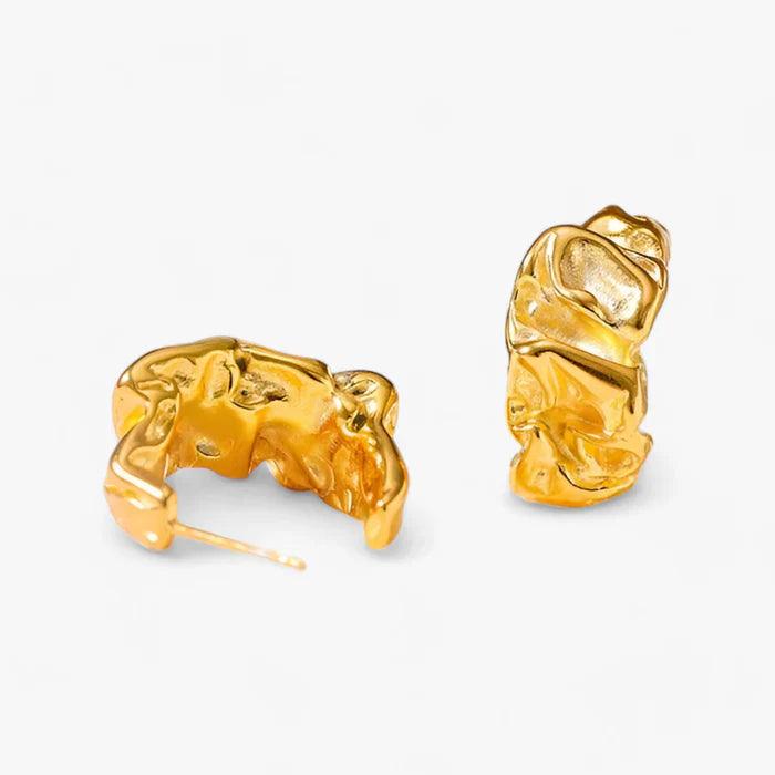 Levoire | Boucles D'Oreilles Abstraites Dorées Accents Élégants