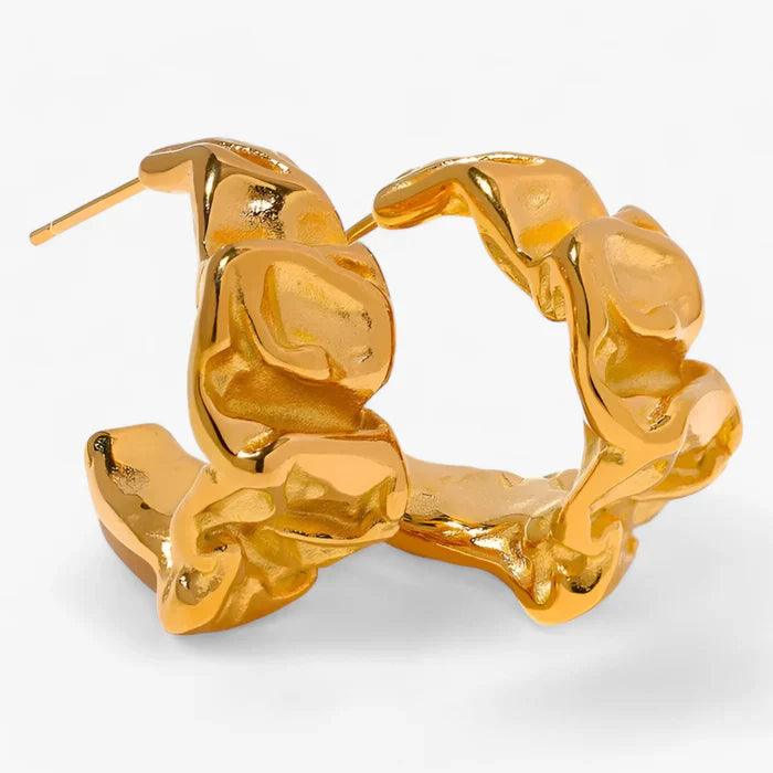 Levoire | Boucles D'Oreilles Abstraites Dorées Accents Élégants Ou