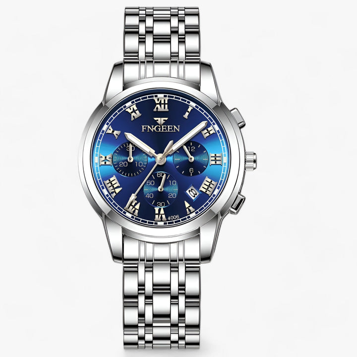 Levoire | Montre Ronde En Acier Inoxydable Argent Bleu