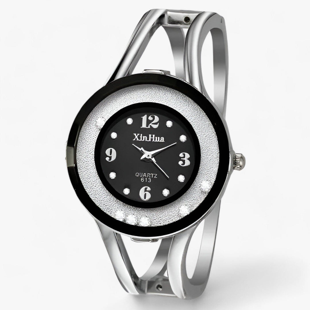 Levoire | Bracelets Cristal Montre En Acier Inoxydable Noir