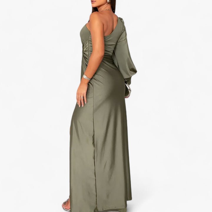 Levoire | Confortable Épaule Velours Longue Robe