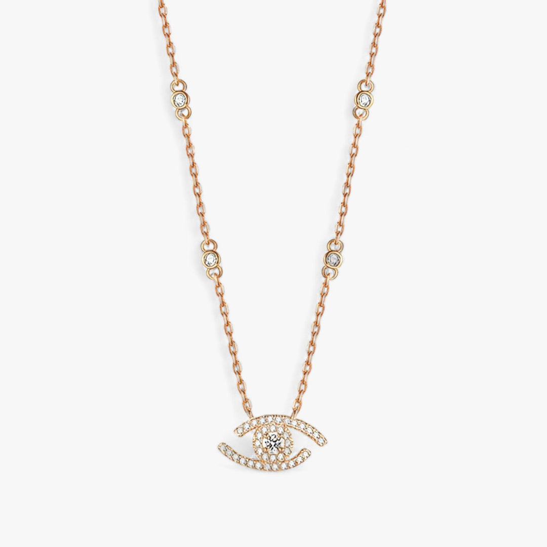 Levoire | Élégant Collier En Cristal De Protection Pour Les Yeux Rosegold